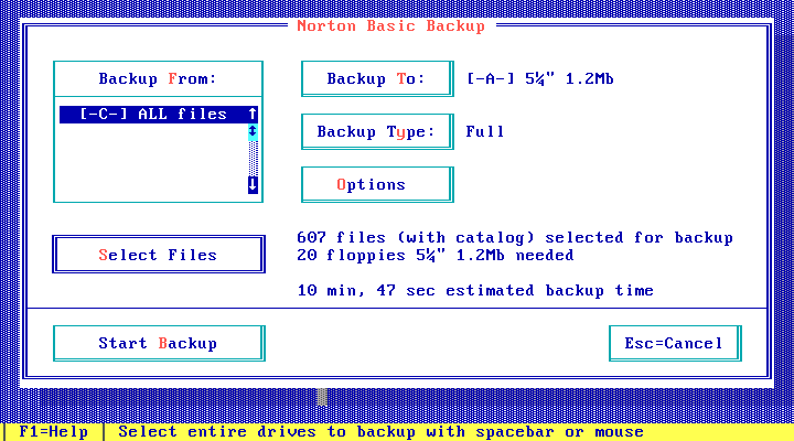 Norton Backup 1.1 - Backup
